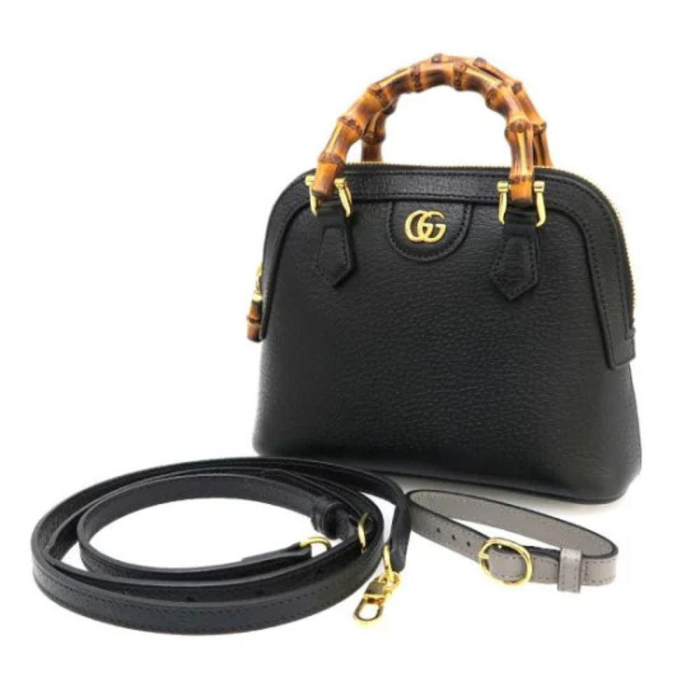Gucci Diana Hand Shoulder Bag black leather